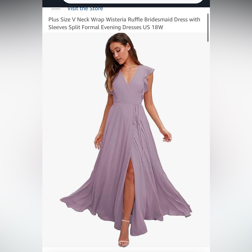 Light Purple Bridesmaid Wrap Dress